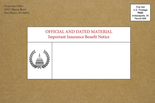 Insurance renewal postcard CLOCK